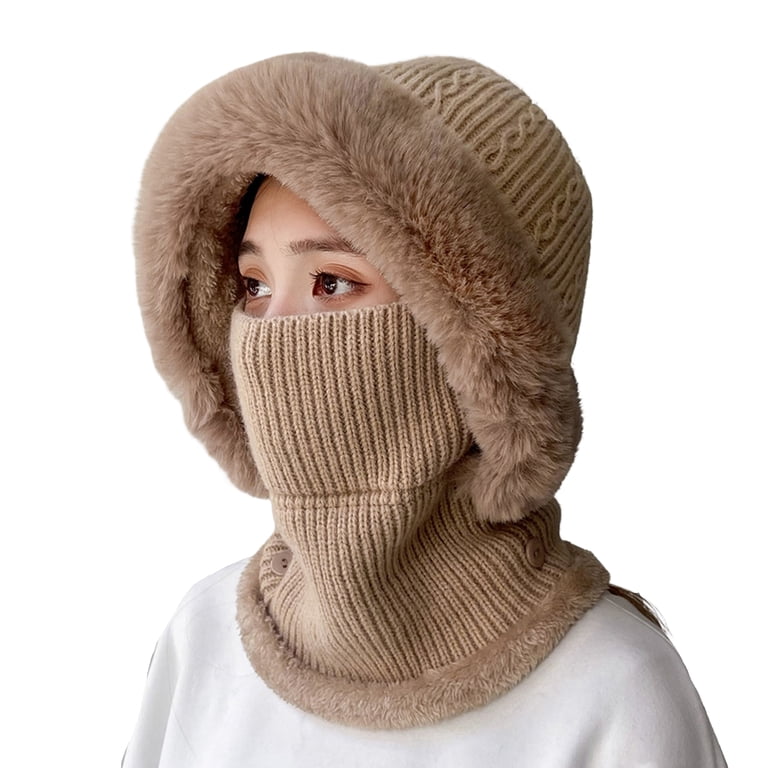 Yirtree Winter Fleece Hood Ski Mask Knit Hat Face Mask with  display picture 3