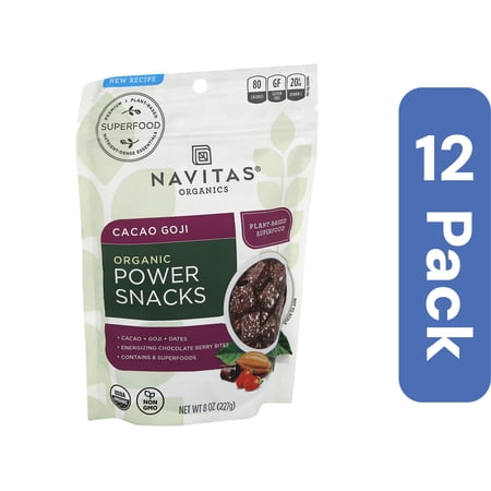 Navitas Cacao Goji Power Snacks 8 oz (Pack Of 12)