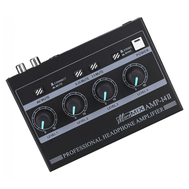 amplificador de auriculares,Amplificador de auriculares de 8 canales compacto de bajo ruido,amplificador de auriculares portátil RCA 3.5mm 6.35mm,amplificador de voz auxiliar control de Baoblaze amplificador de auriculares