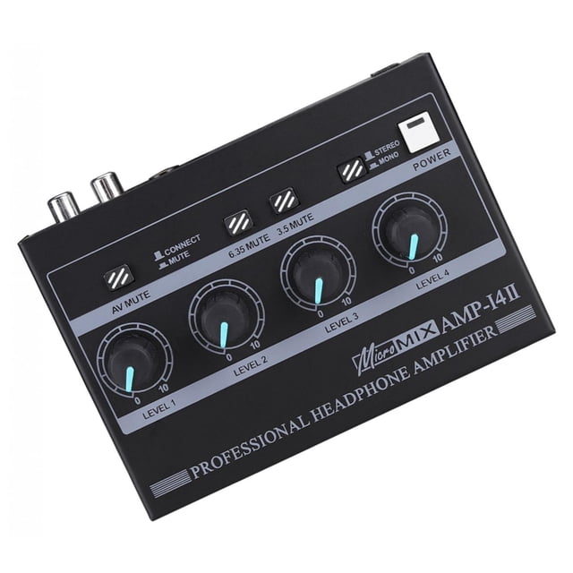 amplificador de auriculares,Amplificador de auriculares de 8 canales compacto de bajo ruido,amplificador de auriculares portátil RCA 3.5mm 6.35mm,amplificador de voz auxiliar control de Baoblaze amplificador de auriculares