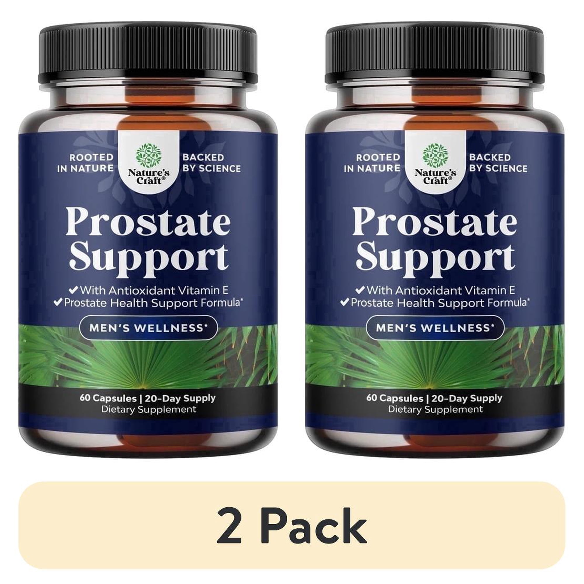 (2 pack) Herbal Prostate Health Supplements for Men - Advanced Prostate Supplements for Men with Beta Sitosterol Selenium Pygeum and Saw Palmetto for Men Prostate Support and Frequent Urination - 60 Capsules