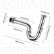 thumbnail image 2 of Sifón para lavabo, juego universal de desagüe para acortar tuberías de calidad, sifón, junta de goma para lavabo + desagüe con conexión a la pared, 2 of 5