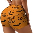 thumbnail image 2 of Kdxio Trick Or Treat Print Workout Shorts for Women Seamless Soft Smooth Gym Yoga Scrunch Active Shorts, 2 of 5