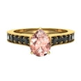 thumbnail image 4 of Pink Morganite Engagement Ring for Women Pear Cut Morganite Black Diamond Ring 1.25 Carat 14K Gold, 4 of 5