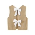 thumbnail image 6 of Sleeveless Women Bow Tie Casual Knit Sweater Tank Tops Crop Vest, 6 of 6