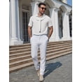 thumbnail image 4 of COOFANDY Mens Knit Polo Shirts Short Sleeve Vintage Textured Casual Button Polo Shirt Fashion Golf T-Shirt, 4 of 6