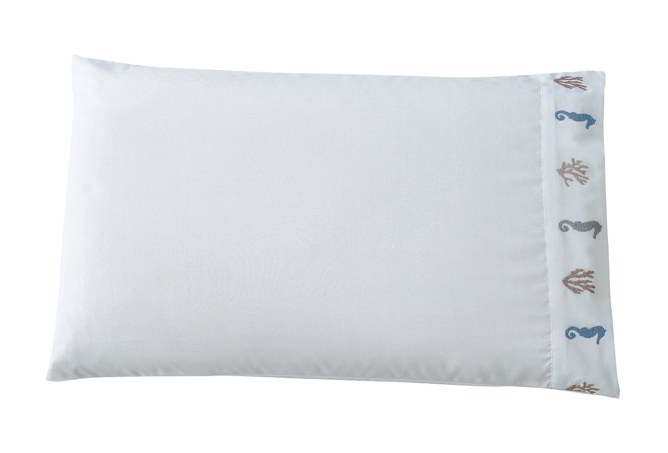 Emboidered Seahorse and Coral Sheet Set Twin