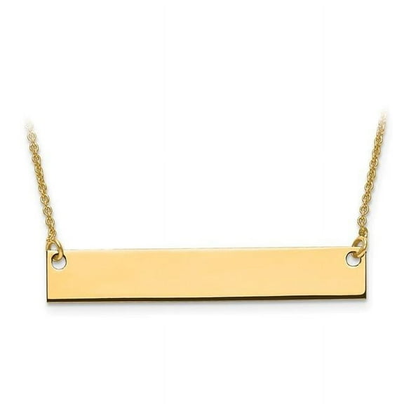 XNA638Y 14K Yellow Gold Medium Polished Blank Bar Pendant with Chain