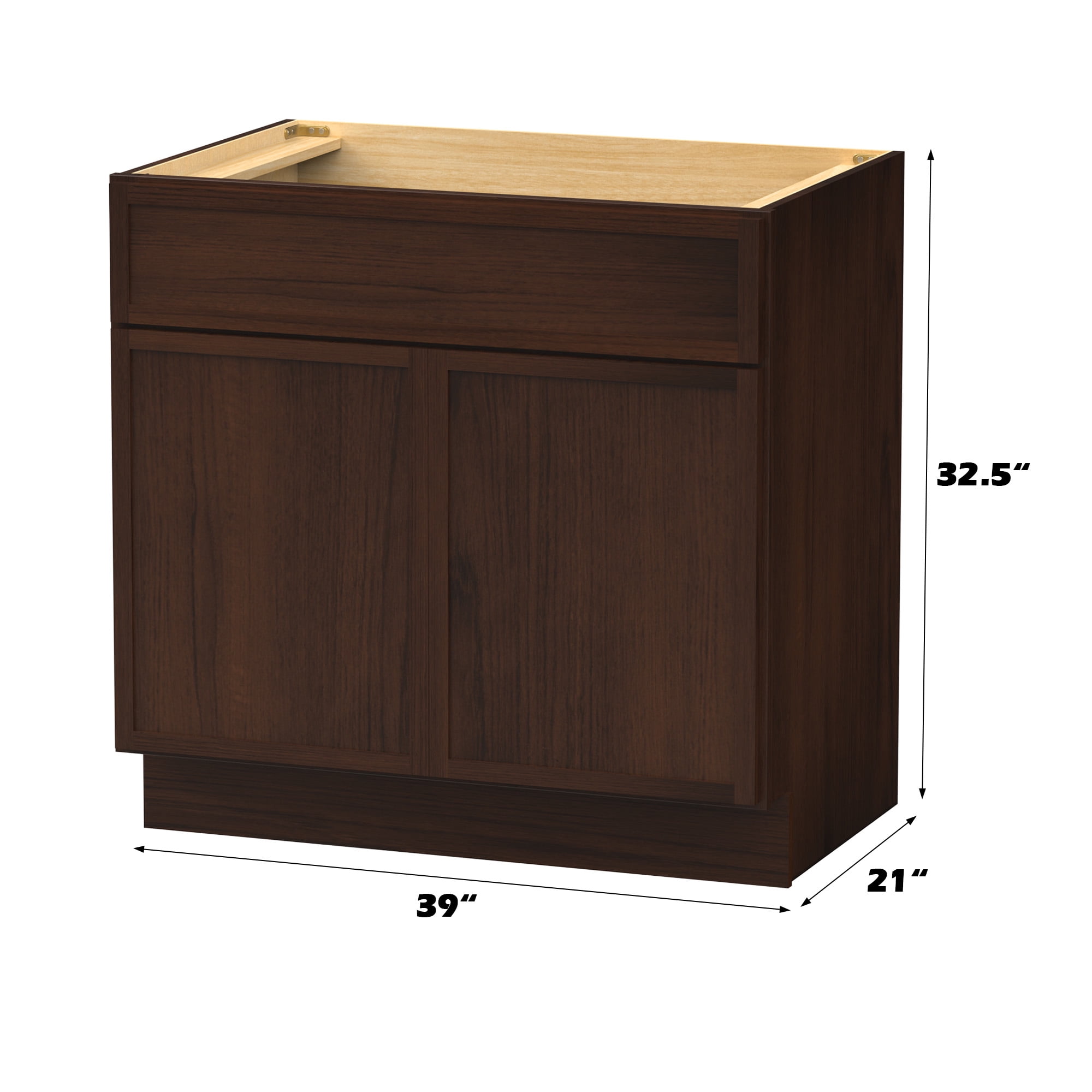 Vanity Art 39" W Birch Plywood Freestanding Single Base Storage Cabinet with Soft Close Doors
