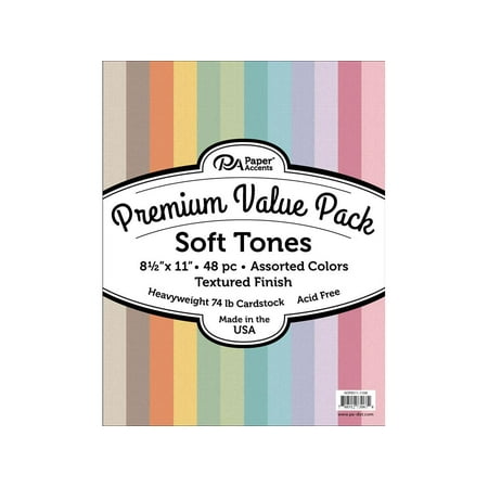 Premium Cdstk Pk 8.5x11 48pc Ast Textured Soft Tones