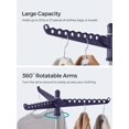 thumbnail image 3 of Clothes Drying Rack, 59.6 Inches High Folding Laundry Drying Rack With 3 Rotatable Arms For Hangers, 4 Legs, Stainless Steel, For 27 Pieces O, 3 of 4