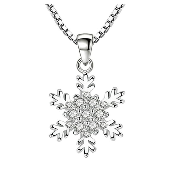 Silver-Plated Snowflake Pendant with Zircon, Feminine Fashion, Without Chain, Ideal for Gifting & Various Occasions