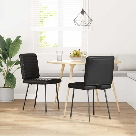vidaXL Dining Chair Set of 2 Black