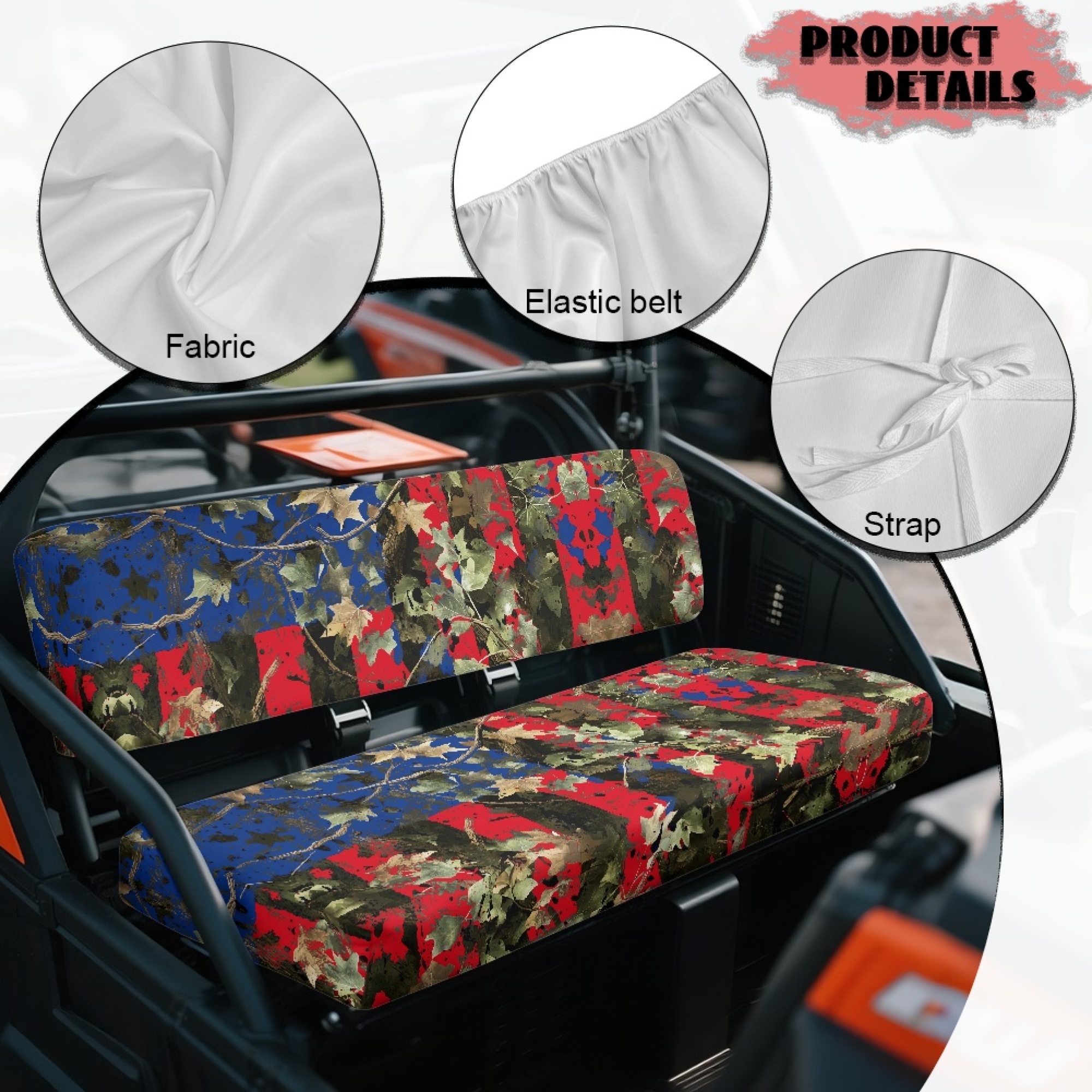 Jeiento Sloth Car Interior Cover Sets, Front Rear Seat Covers with Steering Wheel Cover Floor Mats Seat Belt Pads Center Console Covers Cup Coaster Keychain, 17pcs, Tropical Flower Leaves Design