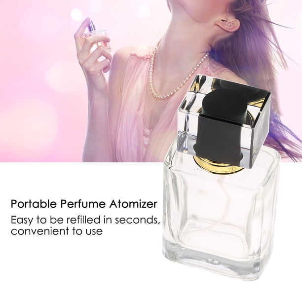 Atomizador de Perfume Portátil Ecomeon 50 Ml Vidrio Vacío Rellenable Negro