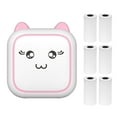 thumbnail image 1 of yeacher C25 Mini Thermal Printer - 2 Inch Portable Bluetooth Printer for Notes, Images, Webpages, and Lists, 200dpi, Pink, Includes 6 Rolls of Thermal Paper and 800mAh Battery., 1 of 7