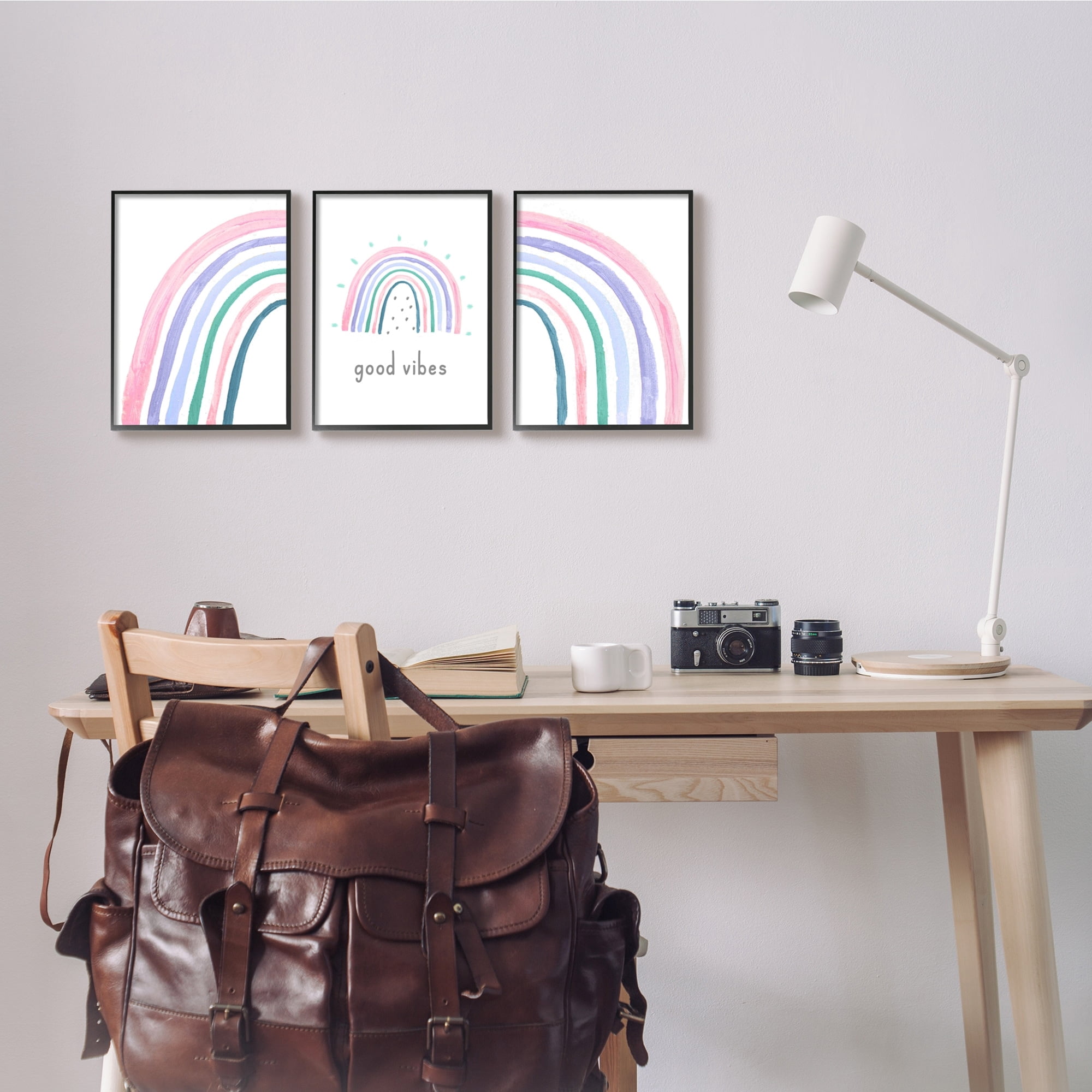 Stupell Industries Playful Good Vibes Rainbow Pastel Pink Purple Arches, 24 x 30, Design by Daphne Polselli