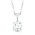 thumbnail image 7 of Rosec Jewels Lab Created Diamond Solitaire Pendant Necklace 1 Ct - 6 mm, with Chain (EF-VS Quality), 925 Sterling Silver, 7 of 7
