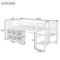 thumbnail image 5 of Mirightone Twin Size Low Loft Bed with Storage Cubby, Twin Low Loft Bed with Stairs for Girls Boys, White, 5 of 6