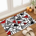 Abstract Lines Door Mat Black Gray Red Triangle Geometric Modern Non ...