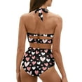 thumbnail image 2 of Suhoaziia Heart Pattern Swimsuit Women Tankinis Sets Sporty Casual Bathing Suits Size 2XL Swimwear Halter Ruched Bathing Suit Wrinkle Design Bikini Underwear for Summer, 2 of 6