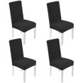 thumbnail image 1 of fundas universales para sillas de comedor, elásticas y lavables, con banda elástica (negro) JFHHH pequeña, 1 of 5