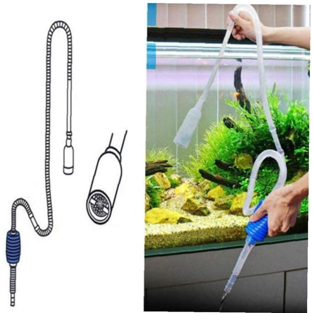Sifón para limpieza de acuarios, bomba manual de 170 cm para acuarios y peceras - Bomba manual para acuarios y peceras
