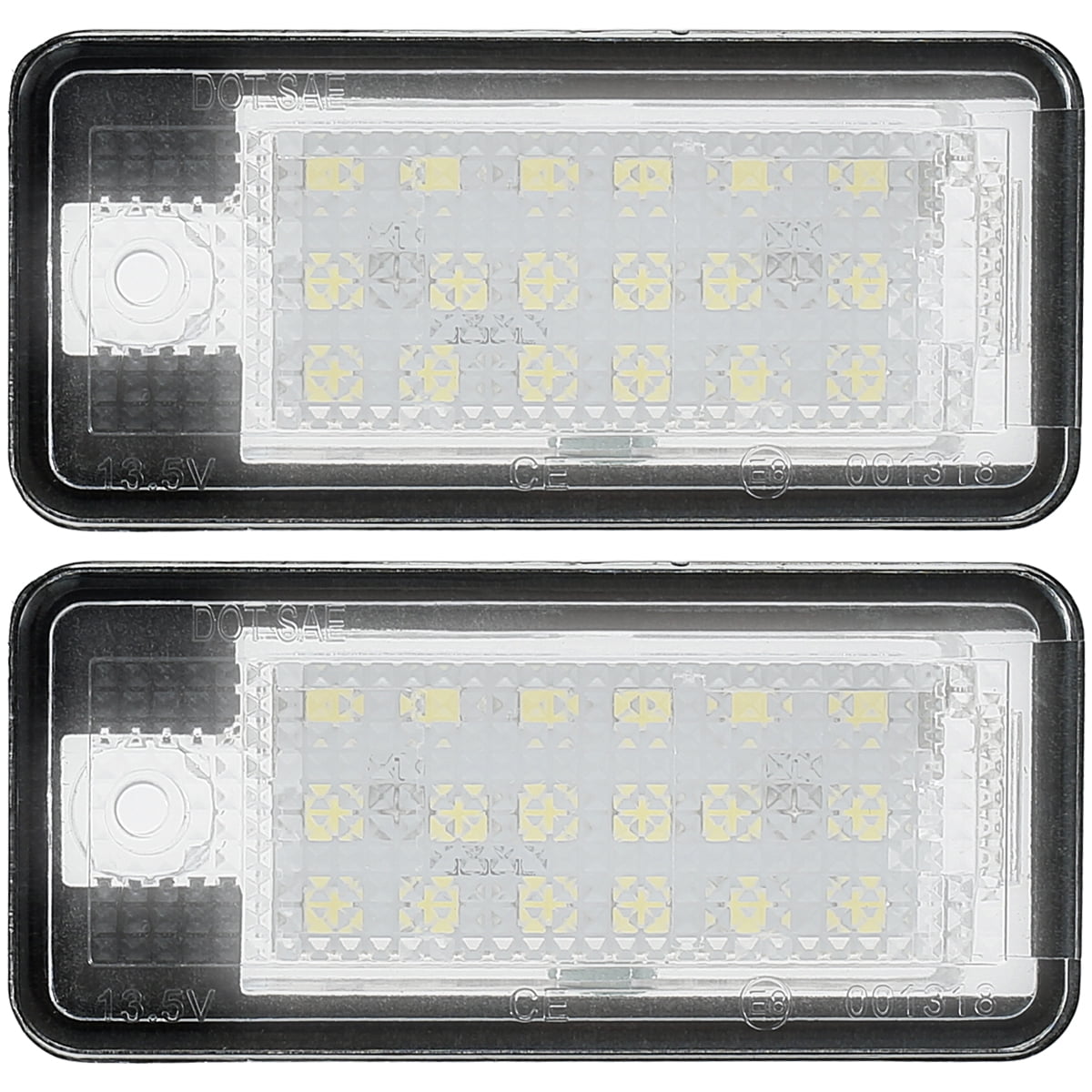 Littleduckling 2Pcs Car Number Plate Lights for Audi License Light 18