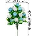 thumbnail image 2 of Artificial Cemetery Flowers, Set of Artificial Rose Bouquet Graveyard Memorial Flowers with Vase for Cemetery Headstones Decoration (Light Blue&White), 2 of 5