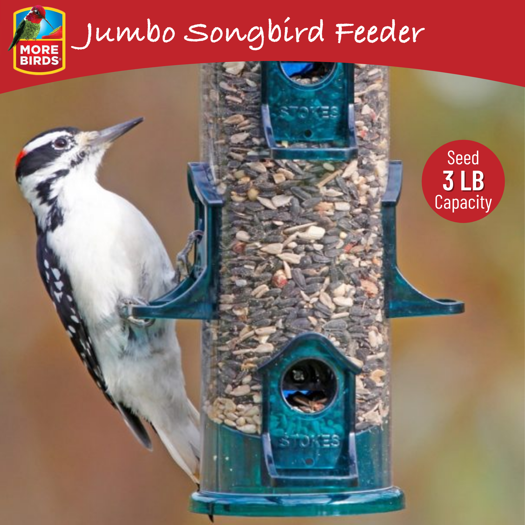 More Birds Jumbo Songbird Tube Feeder photo 5