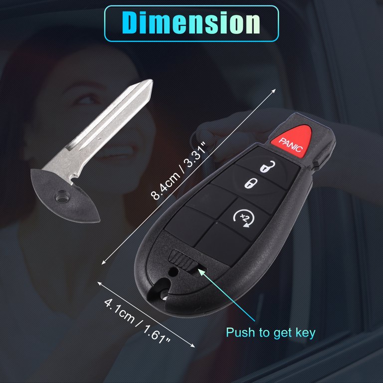 OEM Dodge Keyless Entry Remote Fobik With Key Insert – 4 Button M3N5WY783X