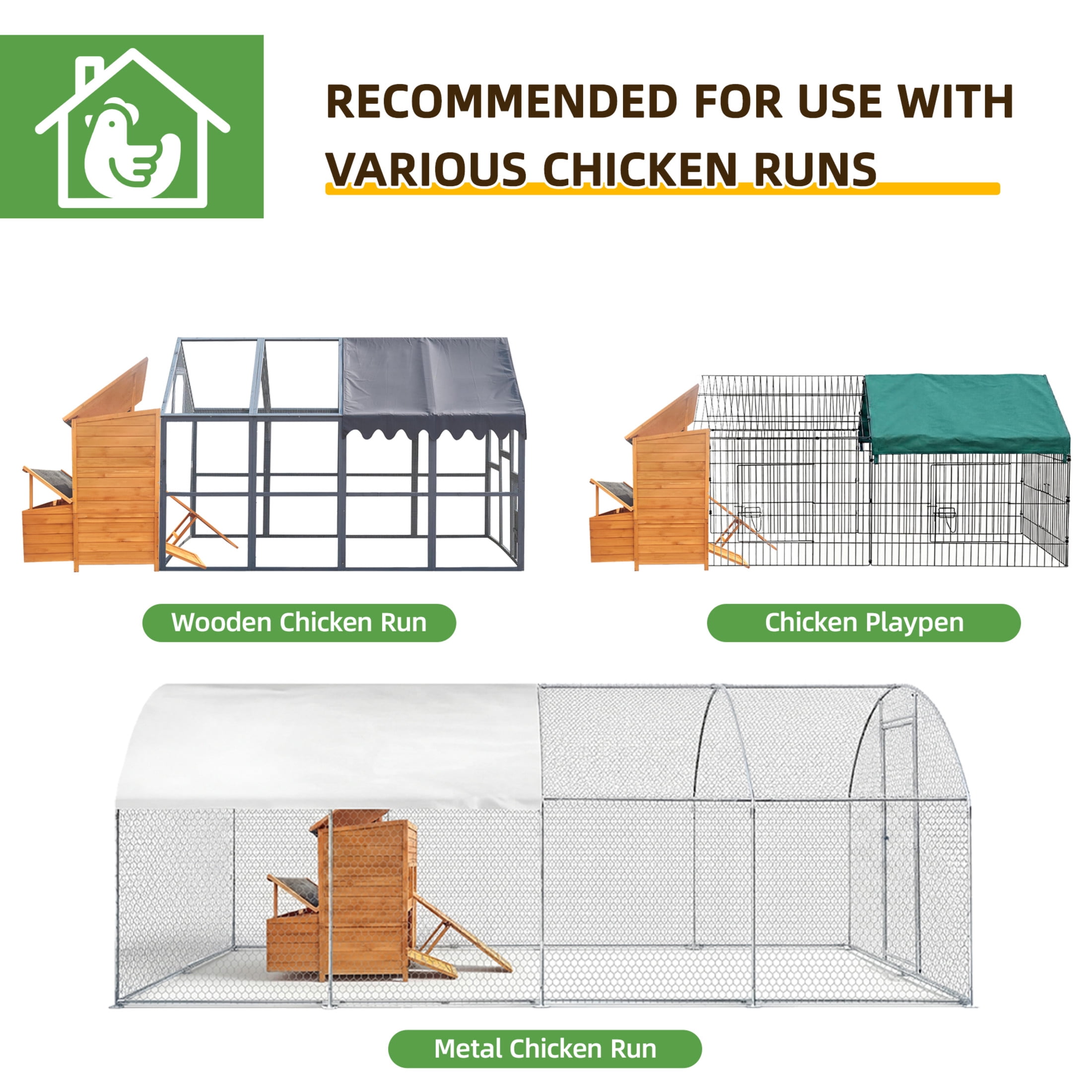 Noble House Outdoor Chicken Coop, Double-House Wooden Poultry Hutch with Nesting Boxes and Pull-Out Trays, Natural