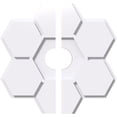 thumbnail image 1 of Ekena Millwork CMP40DY2-07000 40 in. OD x 7 in. ID Square Daisy Architectural Grade PVC Contemporary Ceiling Medallion - 2 Piece, 1 of 1