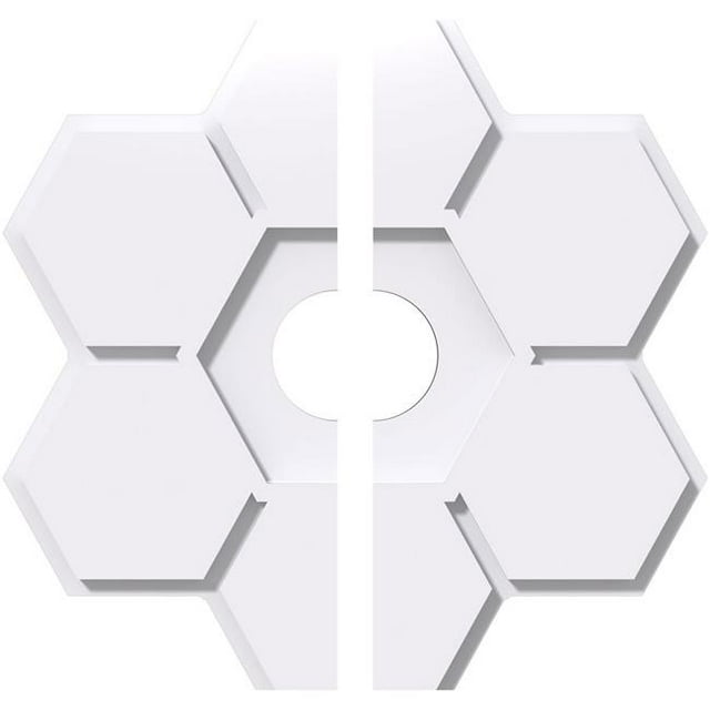 Ekena Millwork CMP40DY2-07000 40 in. OD x 7 in. ID Square Daisy Architectural Grade PVC Contemporary Ceiling Medallion - 2 Piece