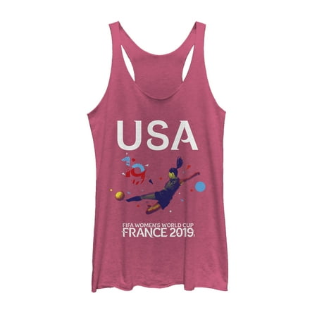 FIFA Women's World Cup France 2019 Women's USA Bicycle Kick Racerback Tank (Best Rta Tank 2019)