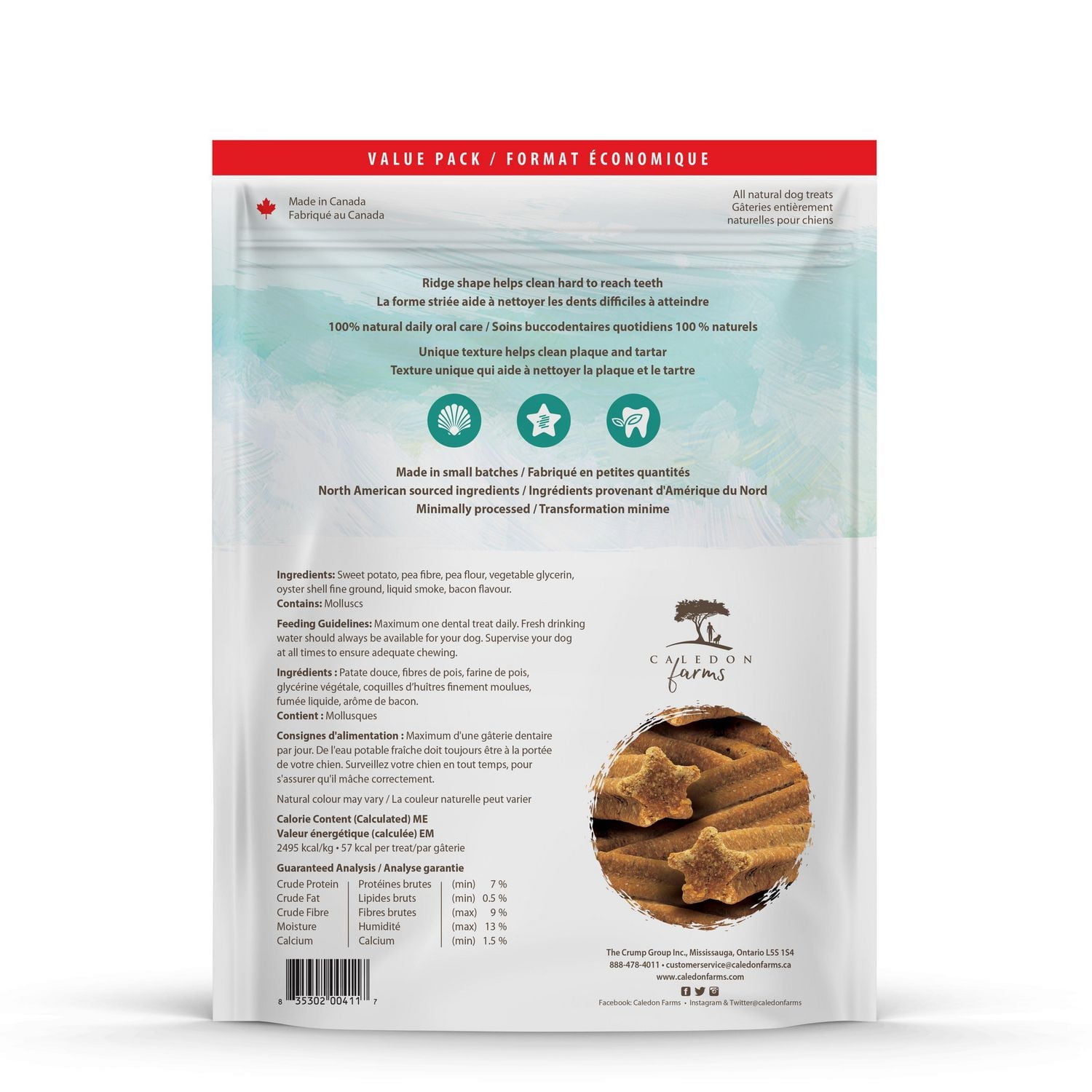 Plaque Busters de Caledon Farms - Bacon, paquet économique de 696 g 696 g / 30 anti-plaques