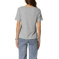 thumbnail image 3 of INSPIRE CHIC Women's Cowl Neck Short Sleeve Casual Stretchy Top M Grey, 3 of 6