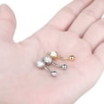 thumbnail image 3 of 1PC G23 Titanium Navel Bars Piercing Belly Rings Ombligo Nombril Body Jewelry Navel Stud Piercing Sexy Belly Button Rings 14G ZR, 3 of 7