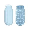 thumbnail image 2 of Xihbxyly Mini Bolsa de Agua Caliente, Suave Funda de Vellón, Caucho Natural Seguro, Calidez para Dolores y Molestias, Compacta y Portátil, Esencial para El Invierno, 550 Ml, Disponible En Verde y Azu, 2 of 2
