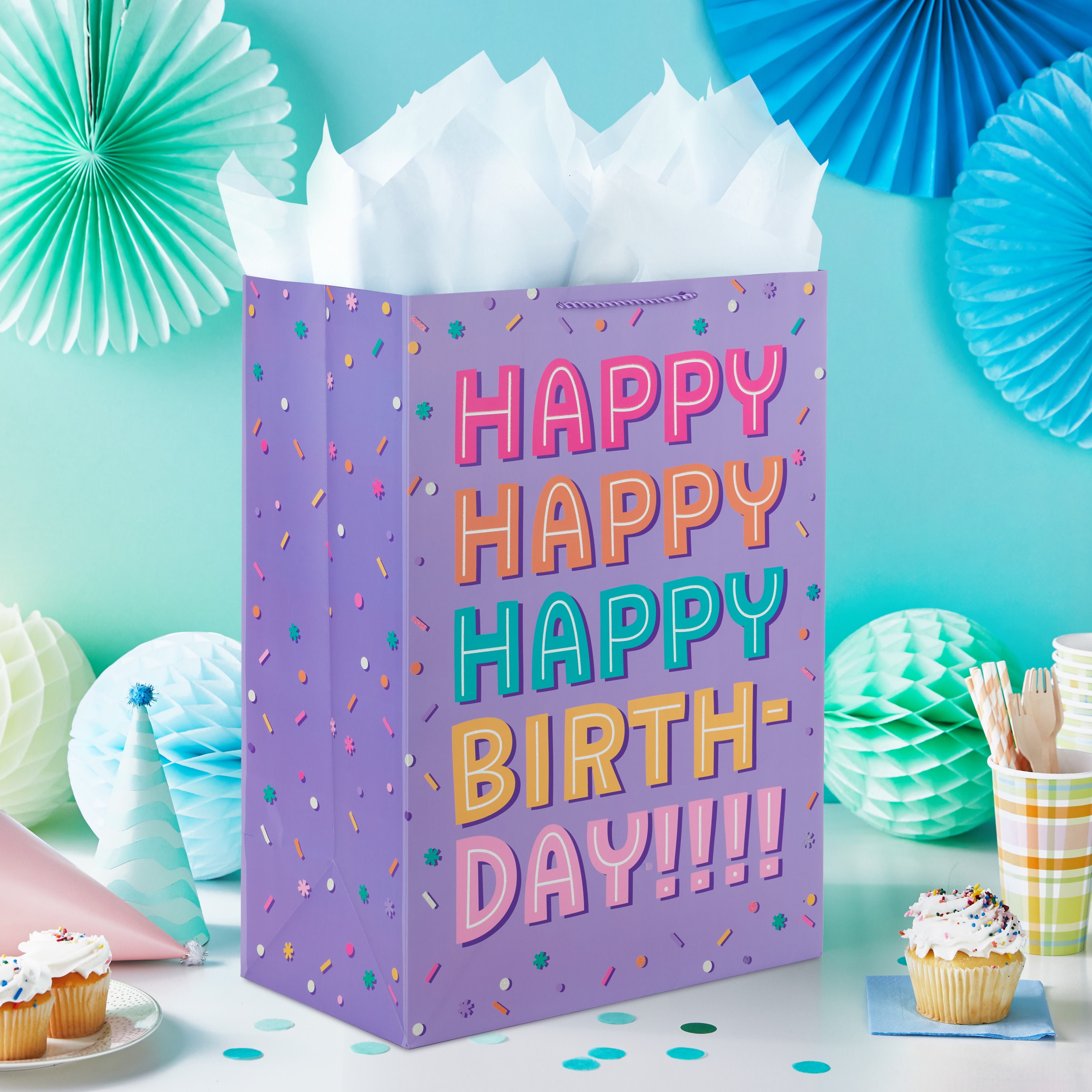 Hallmark Jumbo Birthday Gift Bag (Purple Confetti)
