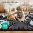 thumbnail image 4 of ODIKA 6'x9' Washable Area Rug Eerie Bloody Gothic Border Spooky Mansion Halloween Haunted Horror Playful for Family Room, Living Room, Master Bedroom, Non-Slip, Easy Care, 4 of 7
