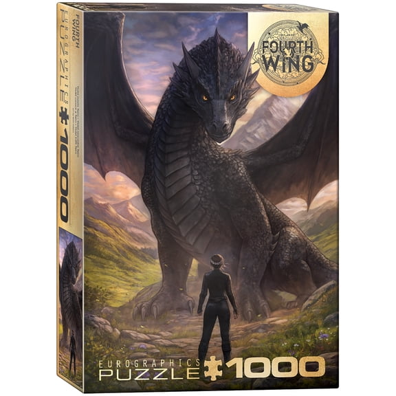 Eurographics: Fourth Wing - Violet Meets Tairn - 1000 Piece Puzzle, Fantasy Dragon Encounter Scene Jigsaw, Adults & Fans of Epic Book Art, Licensed