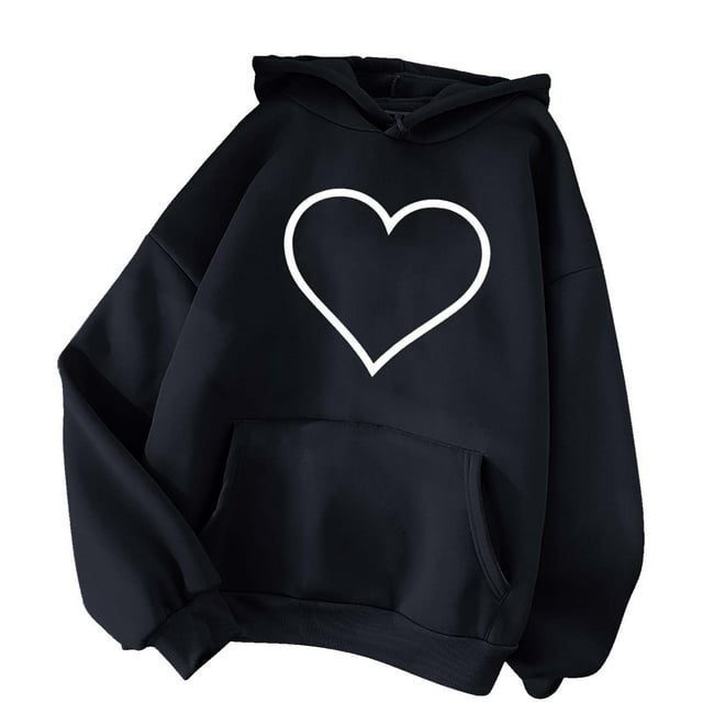 Rbaofujie Chandails pour Femmes Tendance Chandail à Capuchon d'Hiver pour Femmes, Chandail Molletonné à Enfiler, Hauts à Manches Longues, Confortable, Noir, Chandails à Capuchon d'Automne pour Femmes