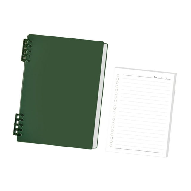 Elodie Loose Leaf Notebook Spiral Journal Creative Thick Paper Stylish Waterproof Cover Green