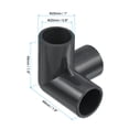 thumbnail image 2 of Uxcell 20mm ID Pipe Fittings 3 Way Elbow Side Outlet Tee Furniture Fittings Pipe Connector 8 Pack, 2 of 5