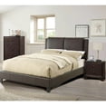 thumbnail image 7 of King Size Bed - Upholstered Headboard Brown Faux Leather Furniture Bedroom Modern, 7 of 7