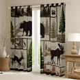 thumbnail image 2 of Feelyou Bear Deer 2-Pack Blackout Curtains (52x84), Vintage Patchwork Farmhouse Decor, 2 of 6