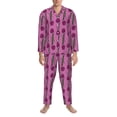 thumbnail image 3 of Balery Tulips Flowers Pattern Pajama Sets for Men Long Sleeve 2 Piece Sleepwear Loungewear Sets Soft PJ's with Pockets Long Sleeve Comfy Pj Sets-Large, 3 of 7