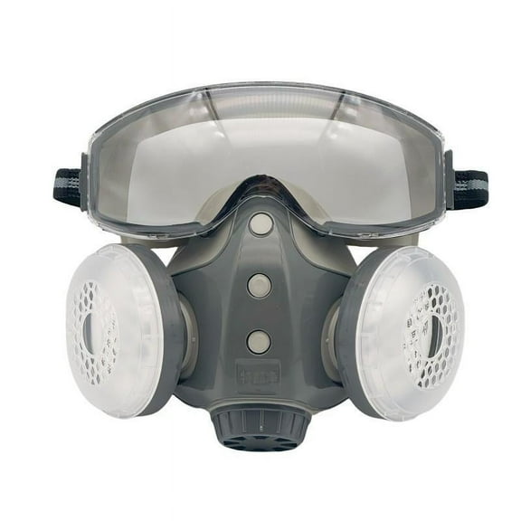 Woodworker's Dustproof Mask w/ Goggles - Reusable Half Face Respirator for Painting & Construction
