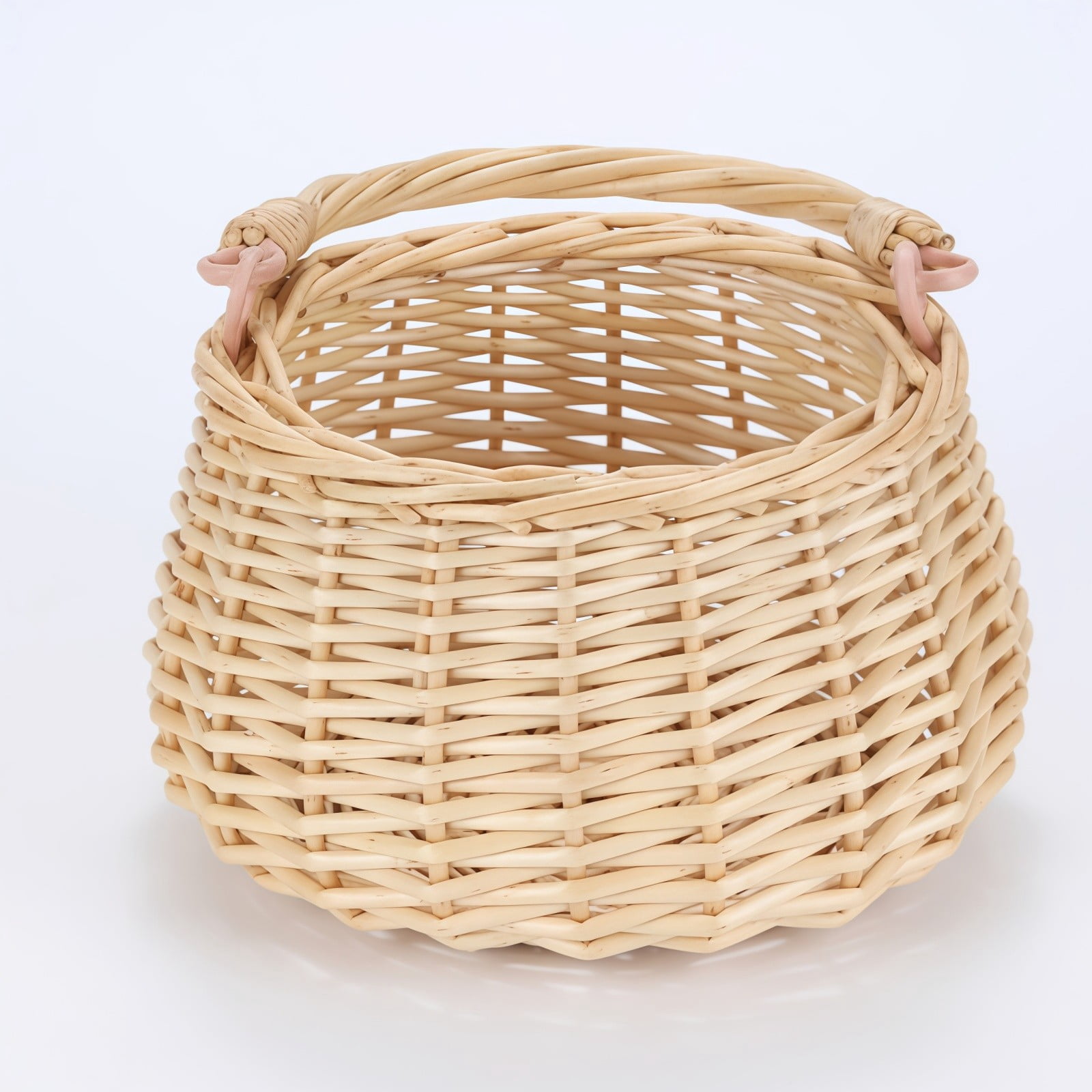 Elegant Handwoven Wicker Picnic Basket with Comfortable Handles, for Spring Folwers, Easter Egg, Fruit and Storage, Wedding Decor, or Everyday Home and Festival Use